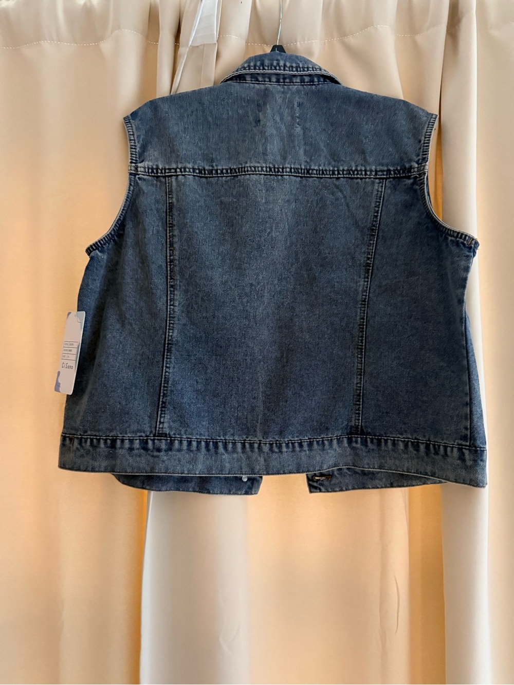 Denim Vest with Stud Accents - Picture 2 of 4
